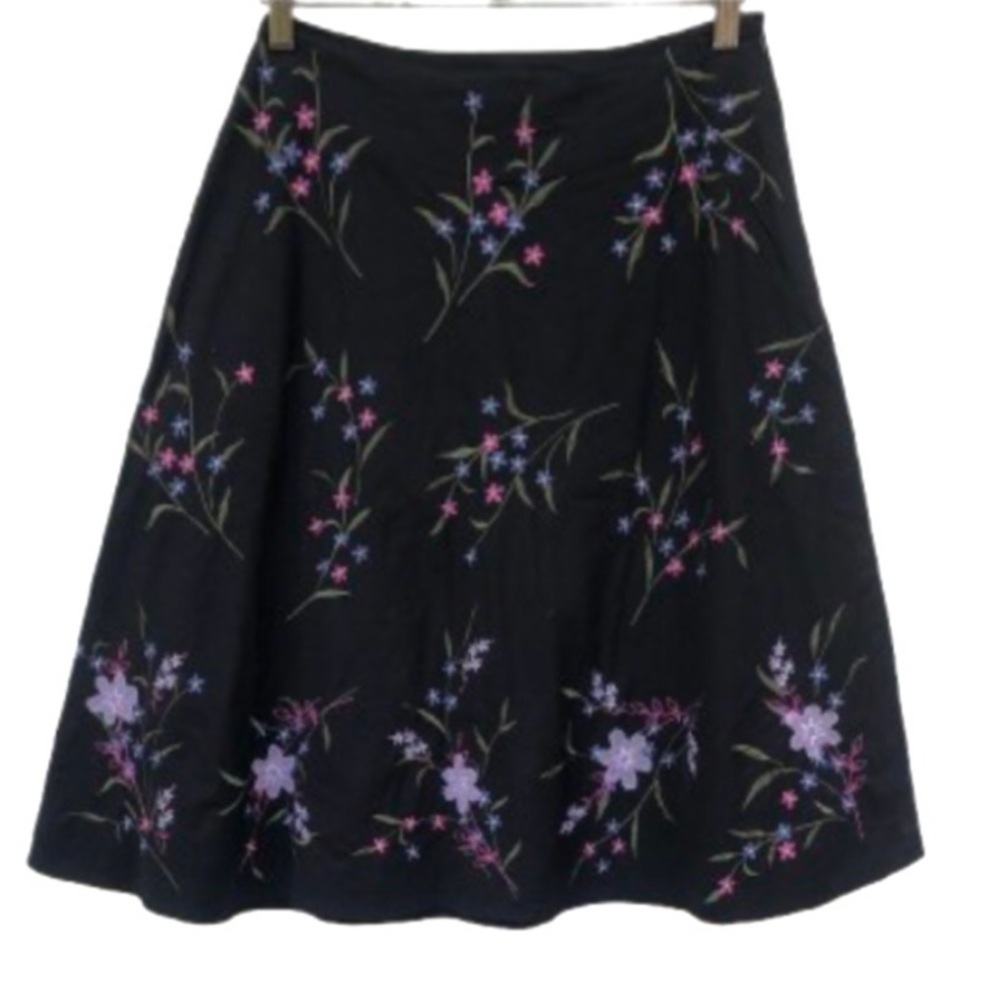 Dark floral Cottagecore a line skirt S 4